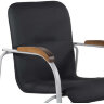 Кресло BRABIX "Samba CF-104", серый каркас, накладки "орех", кожзам черный, собрано, 532759