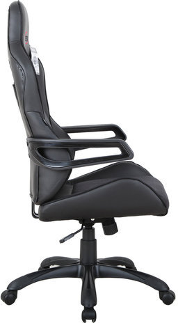 Кресло компьютерное BRABIX "Nitro GM-001", ткань, экокожа, черное, 531817