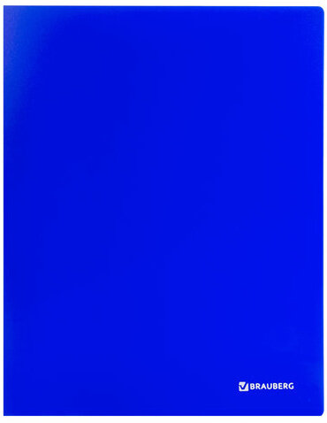 Папка 20 вкладышей BRAUBERG "Neon", 16 мм, неоновая, синяя, 700 мкм, 227451