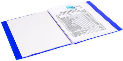 Папка 20 вкладышей BRAUBERG "Neon", 16 мм, неоновая, синяя, 700 мкм, 227451