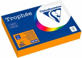 Бумага цветная CLAIREFONTAINE, А4, 80 г/м2, 500 л., неон, оранжевый, Франция, 2978C, 2978PC