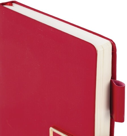 Ежедневник недатированный А5 143х210мм BRAUBERG Deluxe, под кожу, магнит 160л, красный, 117142