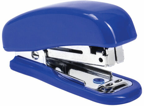Степлер №10 МИНИ BRAUBERG "Classic", до 12 листов, с антистеплером, синий, 228497