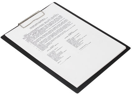 Доска-планшет STAFF с прижимом А4 (315х235 мм), пластик, 1 мм, черная, 229223