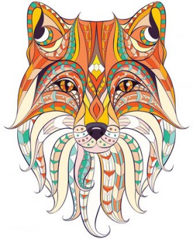 Картина стразами (алмазная мозаика) 20х20 см, ОСТРОВ СОКРОВИЩ &quot;Восточная лисица&quot;, в деревянной рамке, 662443