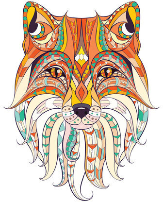 Картина стразами (алмазная мозаика) 20х20 см, ОСТРОВ СОКРОВИЩ "Восточная лисица", в деревянной рамке, 662443