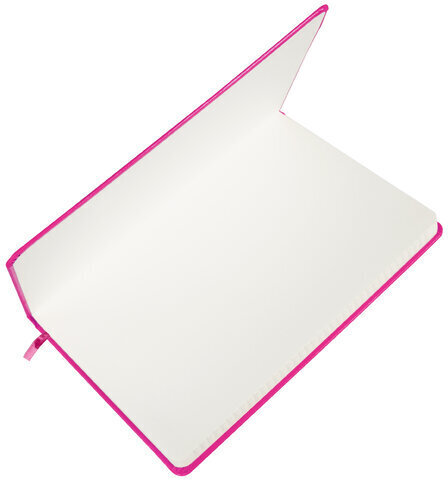 Блокнот А5 (148x218 мм), BRAUBERG "Metropolis", балакрон, 80 л., резинка, клетка, фуксия, 111587