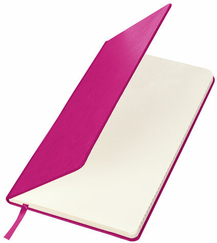 Блокнот А5 (148x218 мм), BRAUBERG "Metropolis", балакрон, 80 л., резинка, клетка, фуксия, 111587