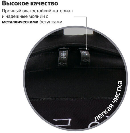 Рюкзак BRAUBERG FASHION CITY, универсальный, "View", черный, 44х31х16 см, 229964