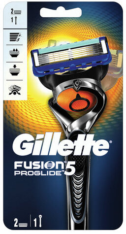 Бритва GILLETTE (Жиллет) "Fusion ProGlide", с 2 сменными кассетами, для мужчин