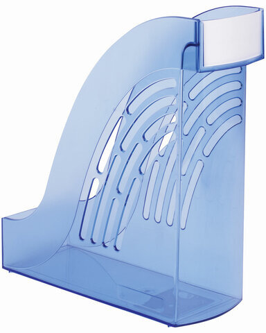 Лоток вертикальный для бумаг BRAUBERG "Office", 255х95х290 мм, тонированный синий, 237232