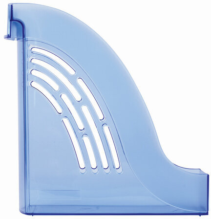 Лоток вертикальный для бумаг BRAUBERG "Office", 255х95х290 мм, тонированный синий, 237232