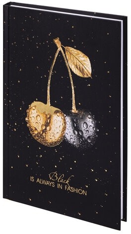 Блокнот А5 (134х206 мм), 80 л., твёрдый, клетка, фольга, STAFF, "Cherry", 114430