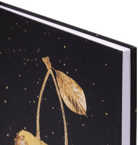 Блокнот А5 (134х206 мм), 80 л., твёрдый, клетка, фольга, STAFF, "Cherry", 114430