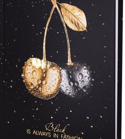 Блокнот А5 (134х206 мм), 80 л., твёрдый, клетка, фольга, STAFF, "Cherry", 114430