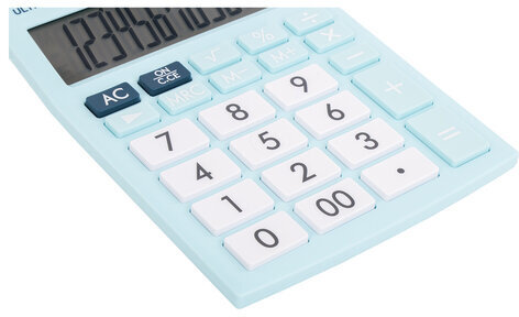 Калькулятор настольный BRAUBERG ULTRA PASTEL-12-LB (192x143 мм), 12 разрядов, двойное питание, ГОЛУБОЙ, 250502