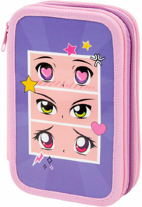 Пенал ПИФАГОР, 3 отделения, ламинированный картон, 19х11 см, &quot;Anime eyes&quot;, 272251