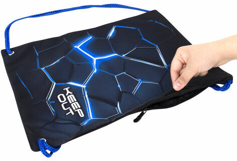 Мешок для обуви BRAUBERG PREMIUM, карман, подкладка, светоотражайка, 43х33 см, Digital lava, 272426