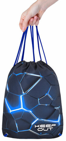 Мешок для обуви BRAUBERG PREMIUM, карман, подкладка, светоотражайка, 43х33 см, Digital lava, 272426