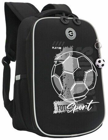 Ранец GRIZZLY анатомическая спинка, облегченный, для мальчиков, см, SPORT, 37х26х16 см, RAw-497-9/2