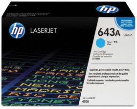 Картридж лазерный HP (Q5951A) ColorLaserJet 4700, №643A, голубой, оригинальный, ресурс 10000 страниц