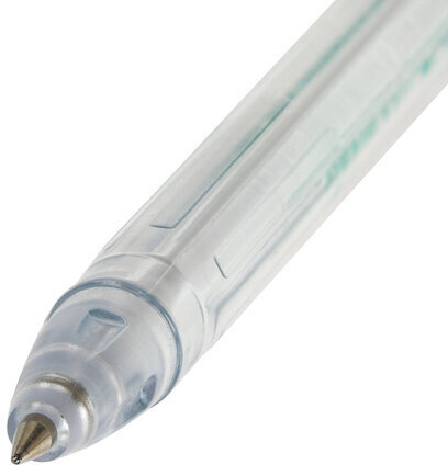 Ручка шариковая масляная PENSAN "Global-21", ЗЕЛЕНАЯ, корпус прозрачный, узел 0,5 мм, линия письма 0,3 мм, 2221, 2221/12