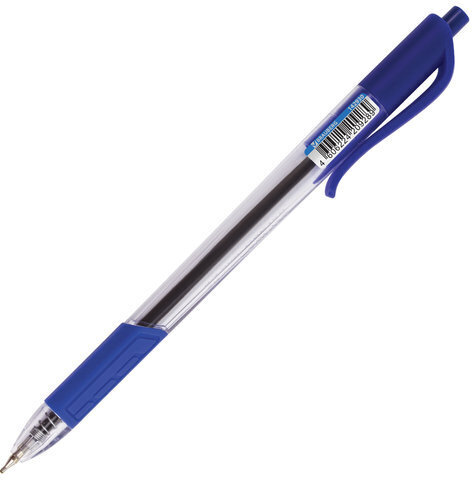 Ручка шариковая масляная автоматическая BRAUBERG "Extra Glide R-Grip", СИНЯЯ, узел 0,7 мм, линия письма 0,35 мм, 142930