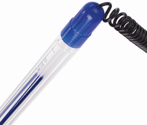 Ручка шариковая настольная BRAUBERG "Counter Pen", СИНЯЯ, пружинка, корпус синий, 0,5 мм, 143259
