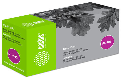 Картридж лазерный CACTUS (CS-D105L) для SAMSUNG ML-1910/SCX4600/4623F/FN, ресурс 2500 стр.
