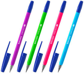 Ручка шариковая BRAUBERG &quot;M-500 NEON&quot;, СИНЯЯ, корпус ассорти, узел 0,7 мм, линия письма 0,35 мм, 143452