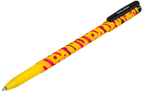 Ручка шариковая BRAUBERG SOFT TOUCH GRIP "LINES", СИНЯЯ, мягкое покрытие, узел 0,7 мм, 143724