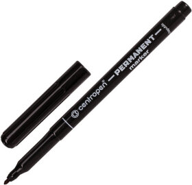 Маркер перманентный CENTROPEN 2536, ЧЕРНЫЙ, трехгранная форма захвата, круглый, 1 мм, 6 2536 0112