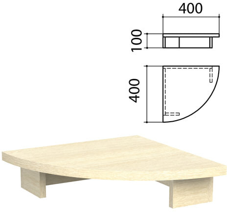 Подставка под монитор "Канц", 400х400х100 мм, цвет дуб молочный, МК01.15