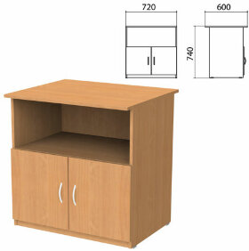 Тумба для оргтехники &quot;Бюджет&quot;, 720х600х740 мм, 2 двери, груша ароза, 402658-336