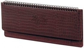 Планинг датированный 2025 305х140 мм BRAUBERG &quot;Comodo&quot;, под кожу, темно-коричневый, 115691