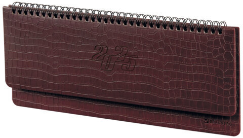 Планинг датированный 2025 305х140 мм BRAUBERG "Comodo", под кожу, темно-коричневый, 115691