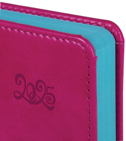 Ежедневник датированный 2025 А5 138x213 мм BRAUBERG "Rainbow", под кожу, розовый, 115802