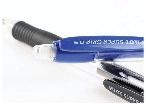Карандаш механический 0,5 мм, PILOT H-185 "Super Grip", ластик, резиновый грип, корпус синий, H-185-SL, Н-185