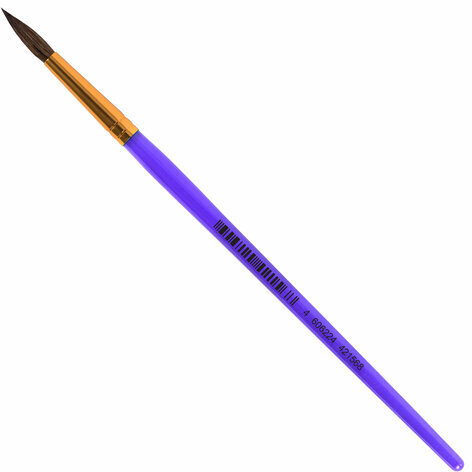 Кисть ПОНИ, круглая, № 6, цветная ручка, ЮНЛАНДИЯ, 201065