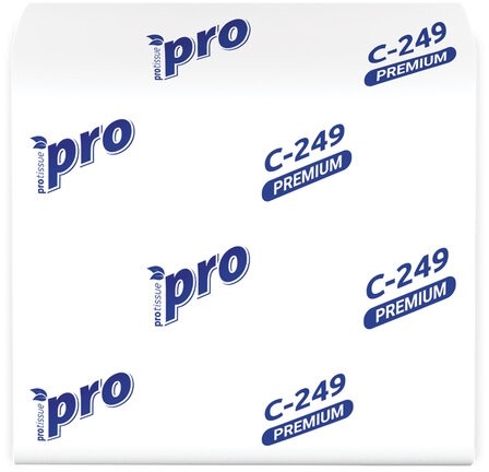 Бумага туалетная листовая 250 шт., PROtissue (T3) PREMIUM, 2-слойная, белая, 22,5х11 см, КОМПЛЕКТ 40 пачек, C249, С249
