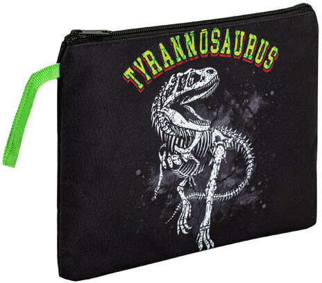 Папка для тетрадей BRAUBERG А5, 1 отделение, полиэстер, на молнии, с ручкой, "Tyrannosaur", 272203