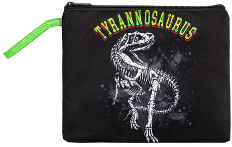 Папка для тетрадей BRAUBERG А5, 1 отделение, полиэстер, на молнии, с ручкой, "Tyrannosaur", 272203