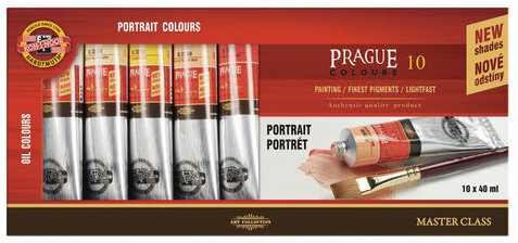 Краски масляные художественные KOH-I-NOOR "Prague", портретная палитра, 10 цветов по 40 мл, 01617S1003KS