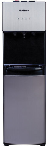 Кулер для воды HOT FROST V400AS, напольный, НАГРЕВ/ОХЛАЖДЕНИЕ КОМПРЕССОРНОЕ, 3 крана, серебристый/черный, 120140001