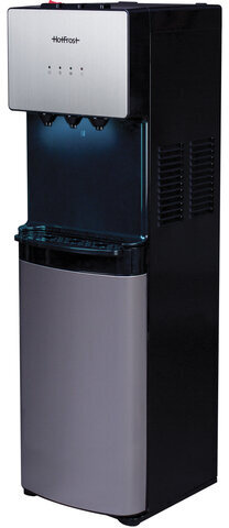 Кулер для воды HOT FROST V400AS, напольный, НАГРЕВ/ОХЛАЖДЕНИЕ КОМПРЕССОРНОЕ, 3 крана, серебристый/черный, 120140001