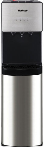 Кулер для воды HOT FROST V400AS, напольный, НАГРЕВ/ОХЛАЖДЕНИЕ КОМПРЕССОРНОЕ, 3 крана, серебристый/черный, 120140001