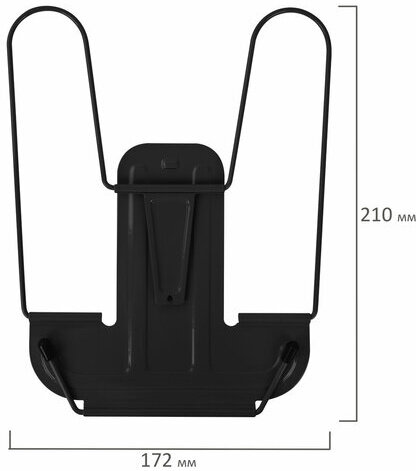 Подставка для книг и учебников BRAUBERG LINE+, металлическая, черная, европодвес, 238214