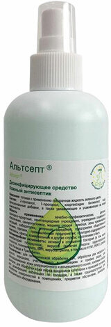 Антисептик для рук и поверхностей спиртосодержащий (70%) с распылителем 200 мл АЛЬТСЕПТ, дезинфицирующий, жидкость
