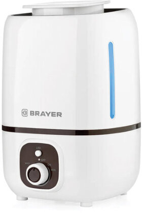 Увлажнитель BRAYER BR4701, объем бака 3 л, 25 Вт, арома-контейнер, белый