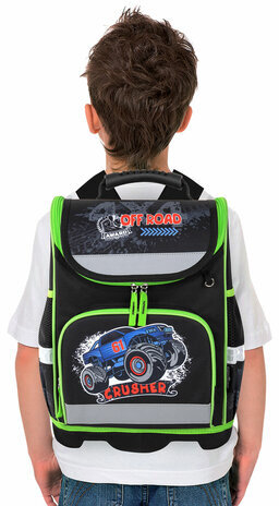 Ранец ЮНЛАНДИЯ WISE, 1 отделение, 3 кармана, устойчивое дно, "Crusher", 37x29х15 см, 271399